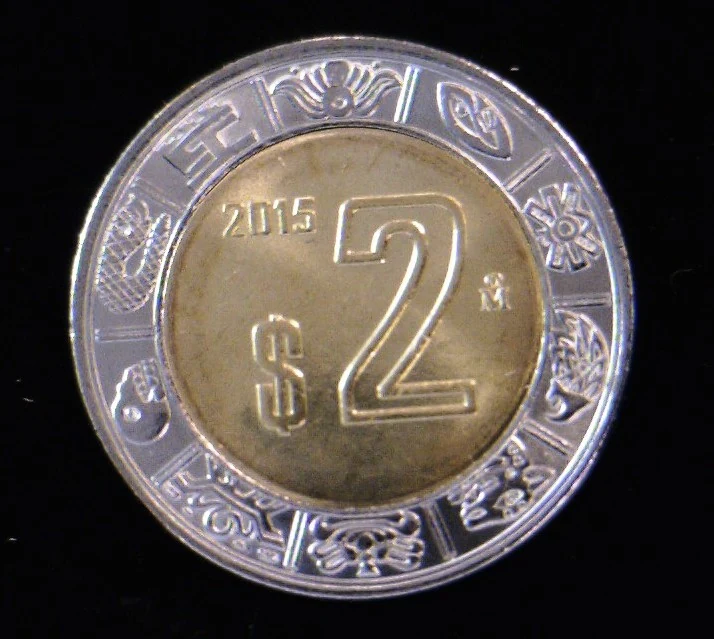 2 Bimetálica 2015 . Inventario Banxico 23591 (reverso)
