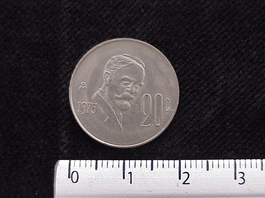 20 Cuproníquel 1975 . Inventario Banxico 12147 (reverso)