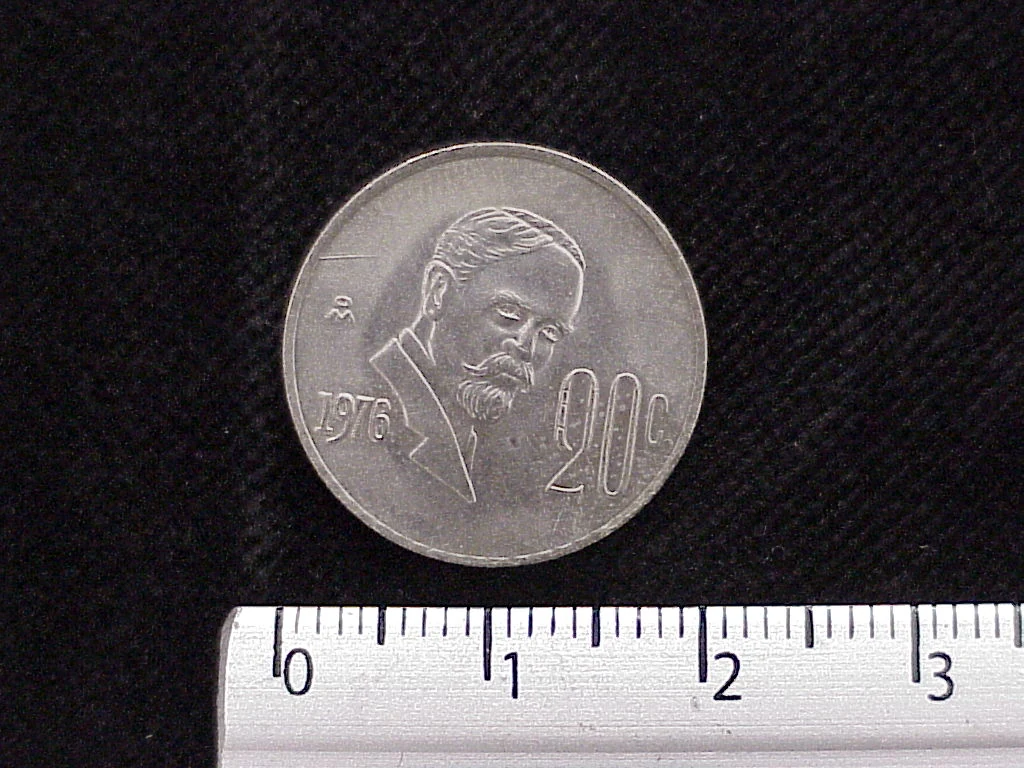 20 Cuproníquel 1976 . Inventario Banxico 12149 (reverso)