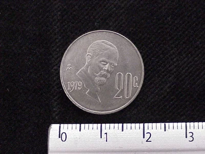 20 Cuproníquel 1979 . Inventario Banxico 12158 (reverso)
