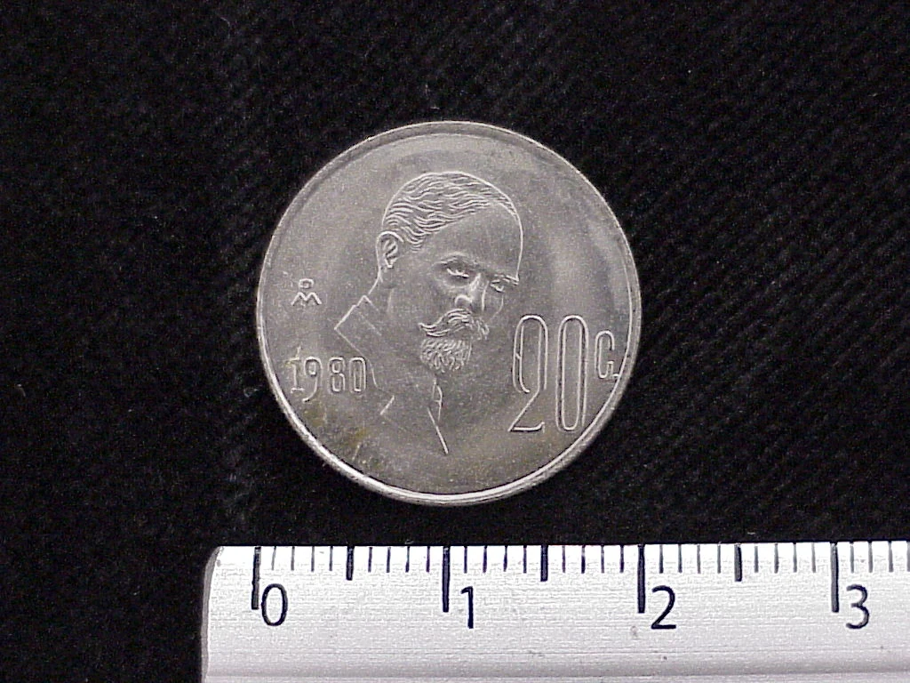 20 Cuproníquel 1980 . Inventario Banxico 12162 (reverso)