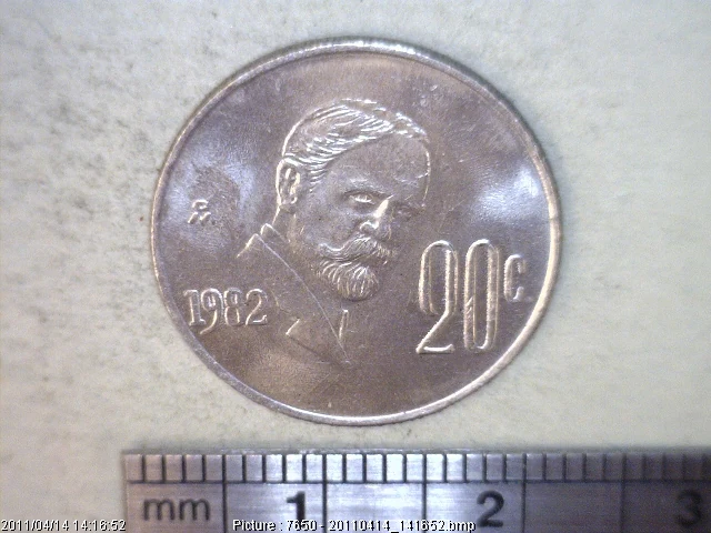 20 Cuproníquel 1982 . Inventario Banxico 15893 (reverso)