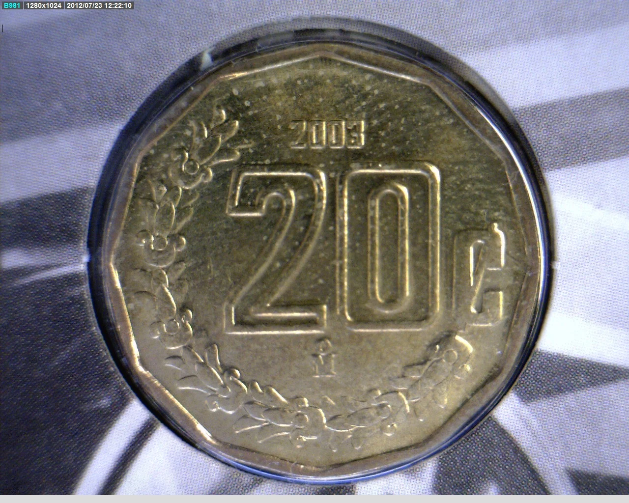 20 Centavos Bronce Aluminio 2003 · Reverso