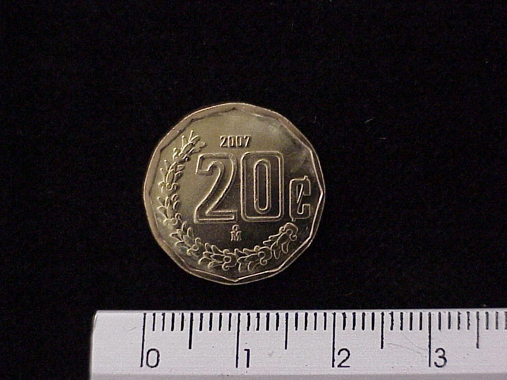 20 Centavos Bronce Aluminio 2007 · Reverso