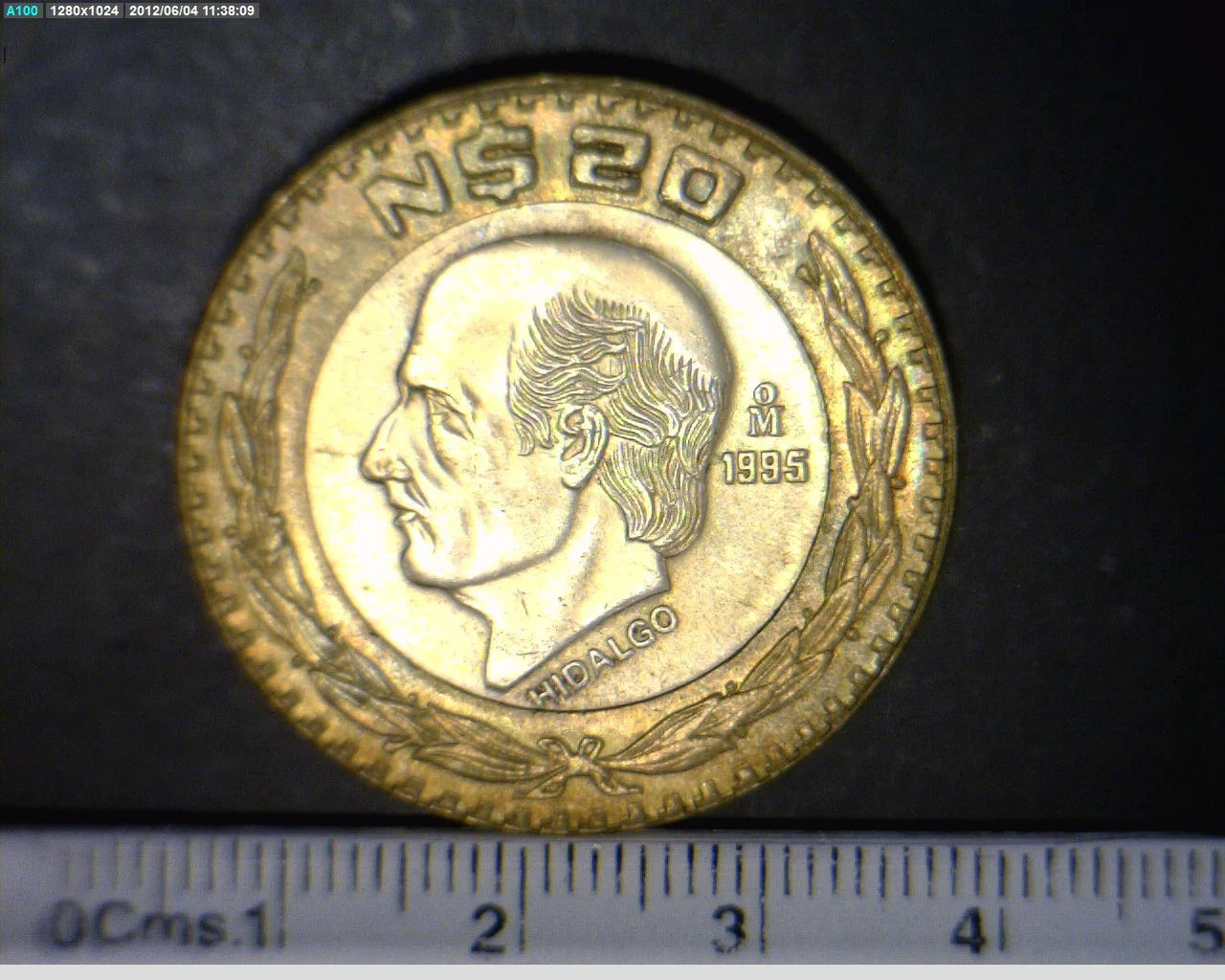 20 Nuevos Pesos Hidalgo 1995 · Inventario Banxico 18975 (reverso)