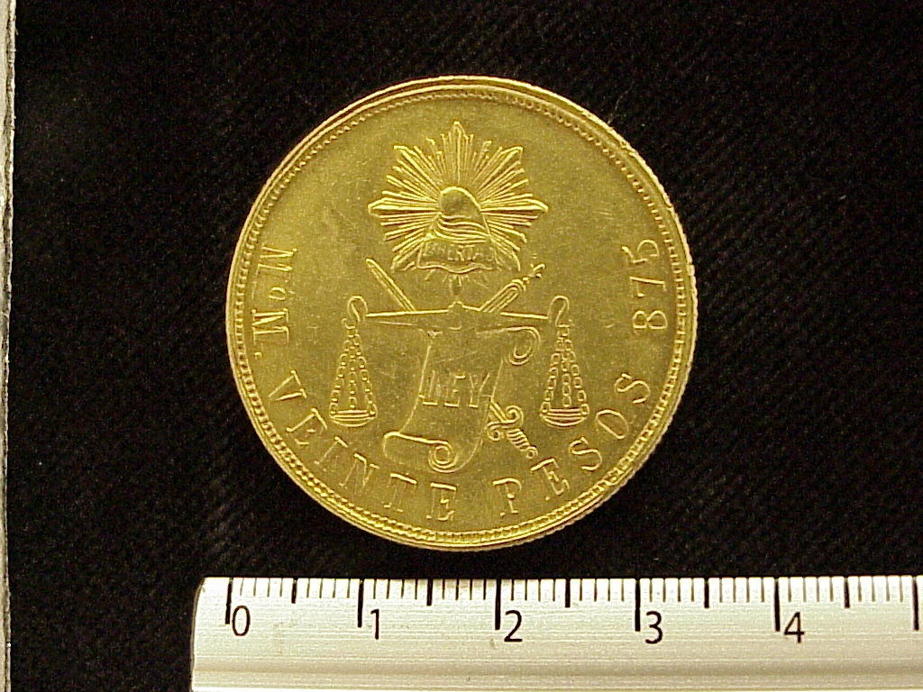 20 Pesos 1871 · Reverso