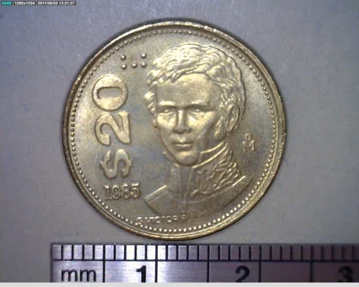 20 Pesos Bronce Aluminio 1985