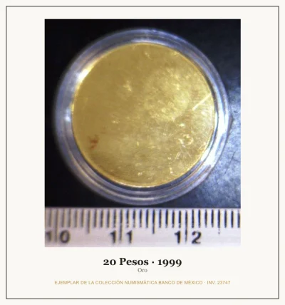 20 Pesos · 1999 — Ejemplar de la Colección Numismática Banco de México, inv. 23747