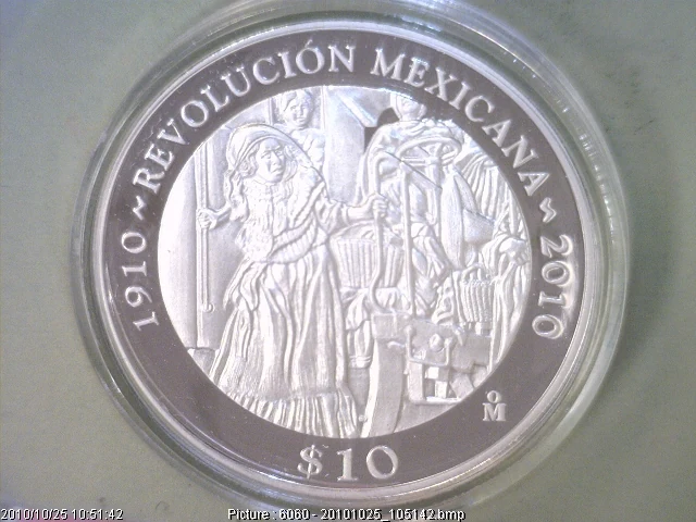 20 Pesos Bicentenario de la Independencia de México, Encapsulada 2010 · Reverso