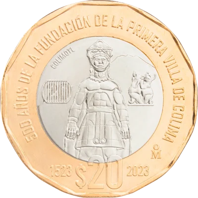 20 Pesos 500 años de la fundación de la primera Villa de Colima,  C1 2024