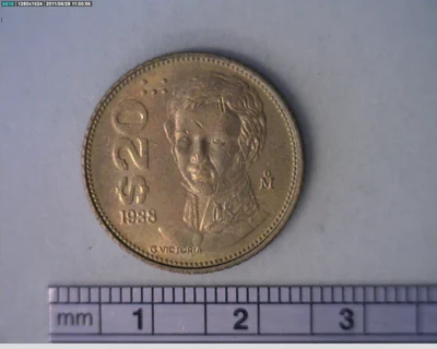 20 Pesos Cuauhtémoc Bronce Aluminio 1988