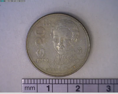 20 Pesos Cuauhtémoc Bronce Aluminio 1990