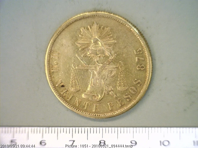20 Pesos Decimal 1873 · Reverso