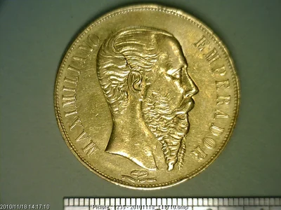 20 Pesos Maximiliano de Habsburgo 1866 · Reverso