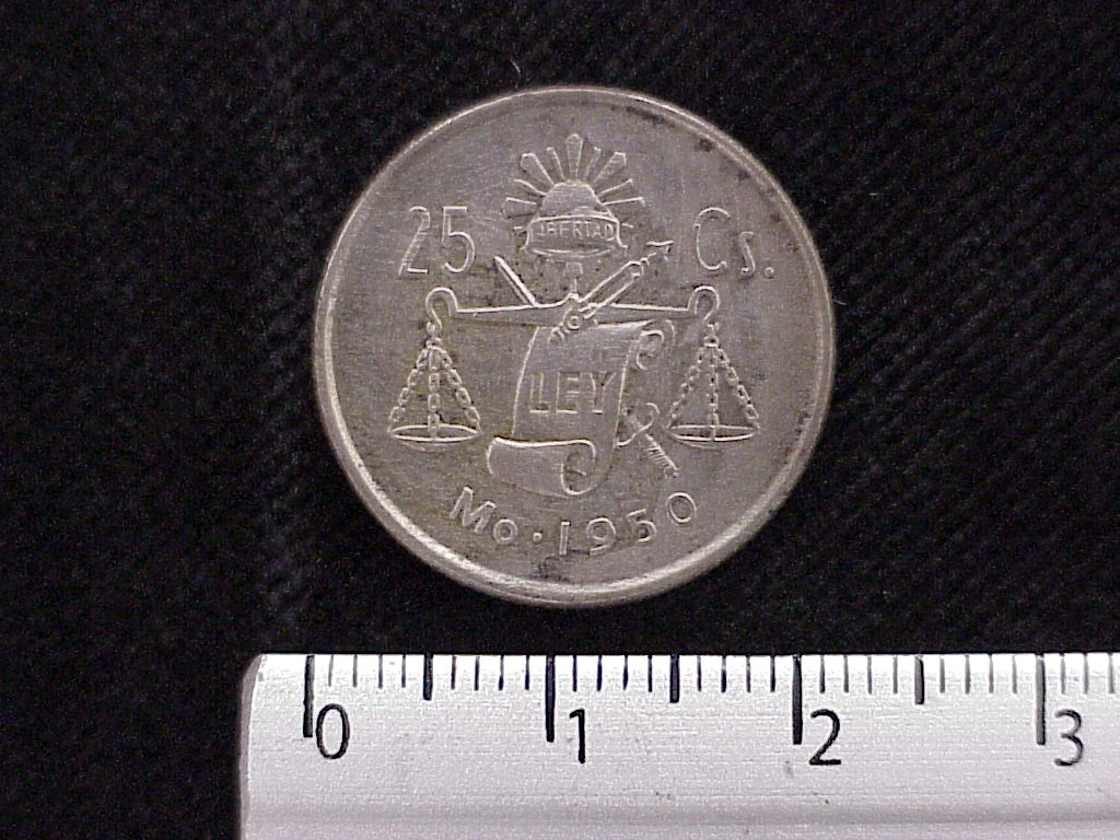 25 Centavos Plata 1950 (reverso)