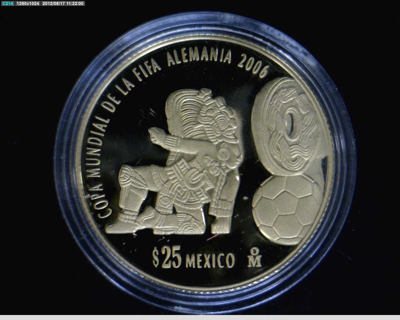25 Pesos Copa FIFA, Alemania 2006. Proof, encapsulada 2006 Proof · Reverso