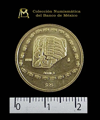 25 Pesos Precolombina, Colección Teotihuacán, serpiente emplumada. Una cuarto de onza 1998 Proof