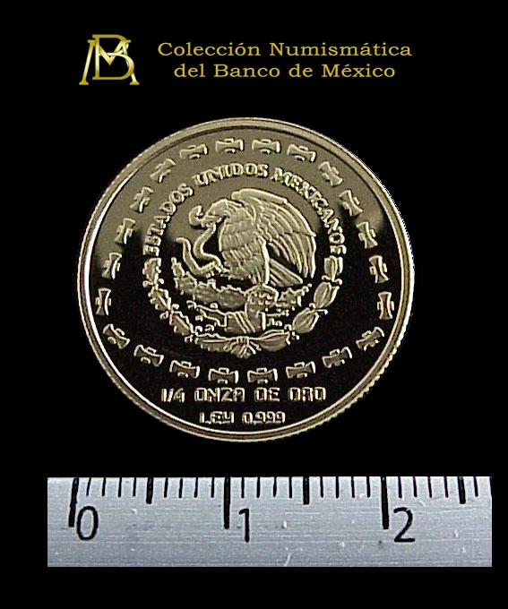 25-pesos-precolombina-coleccion-tolteca-aguila-una-cuarto-onza-1998-proof - anverso (Banxico)