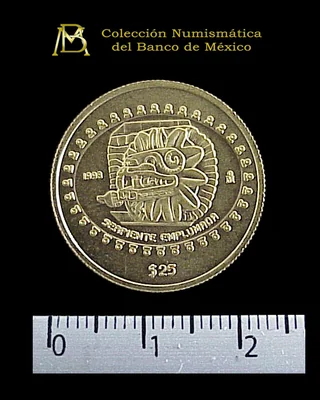 25 Pesos Precolombina, Colección Tolteca, águila. Una cuarto de onza 1998 Proof
