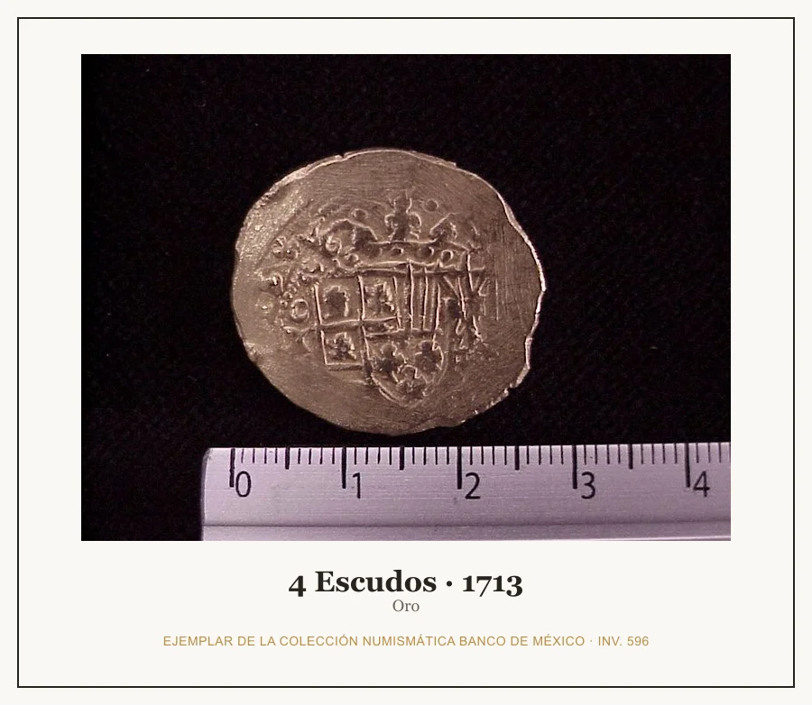Moneda destacada de la serie 4 Escudos Felipe V Primera Epoca