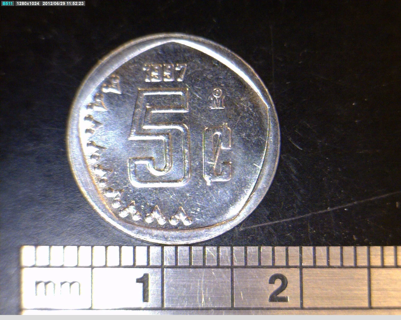 5 Acero inoxidable 1997 . Inventario Banxico 20023 (reverso)