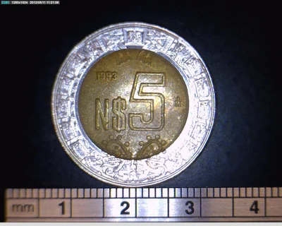 5 Nuevos Pesos Bimetálica 1993