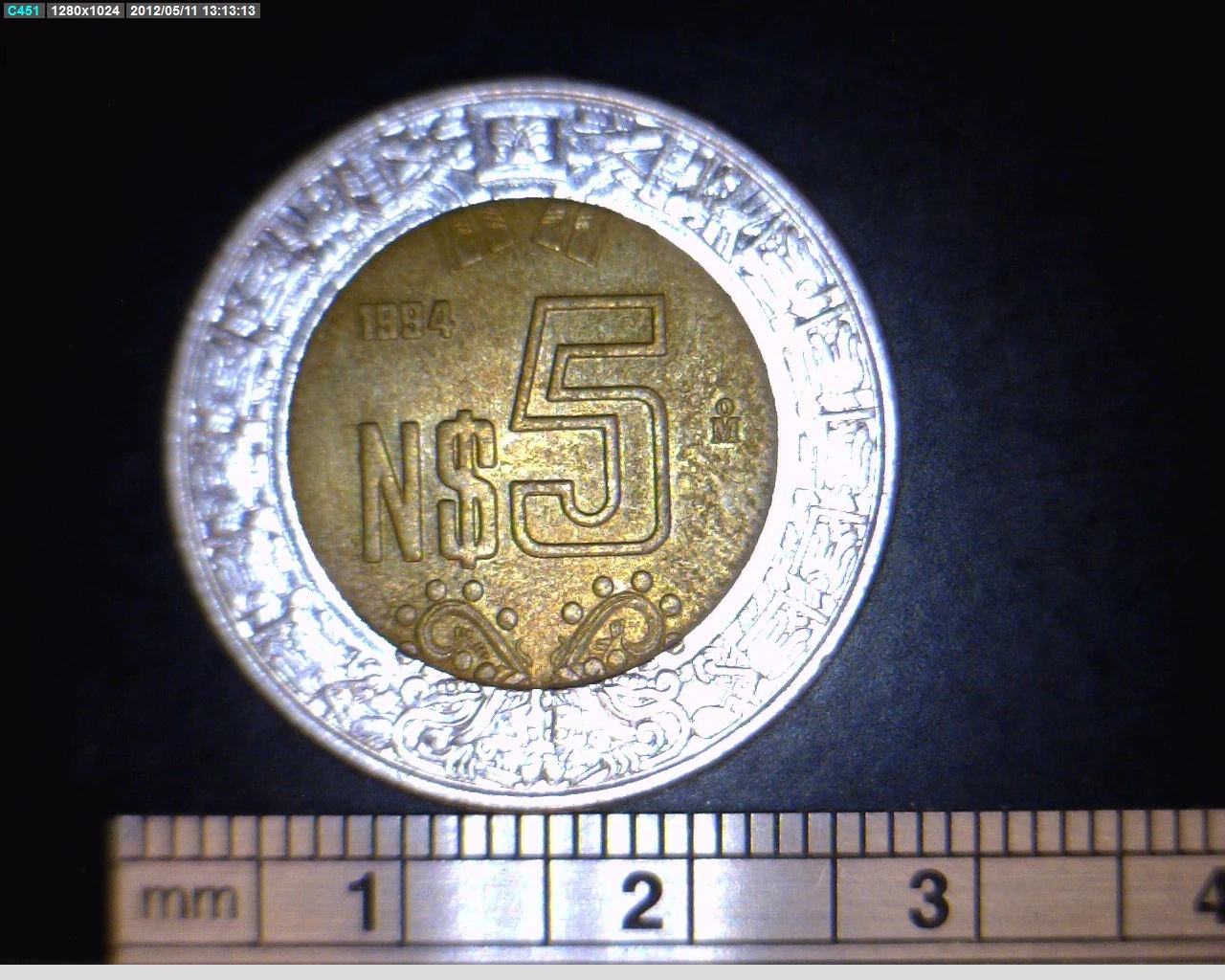 5 Bimetálica 1994 . Inventario Banxico 18598 (reverso)