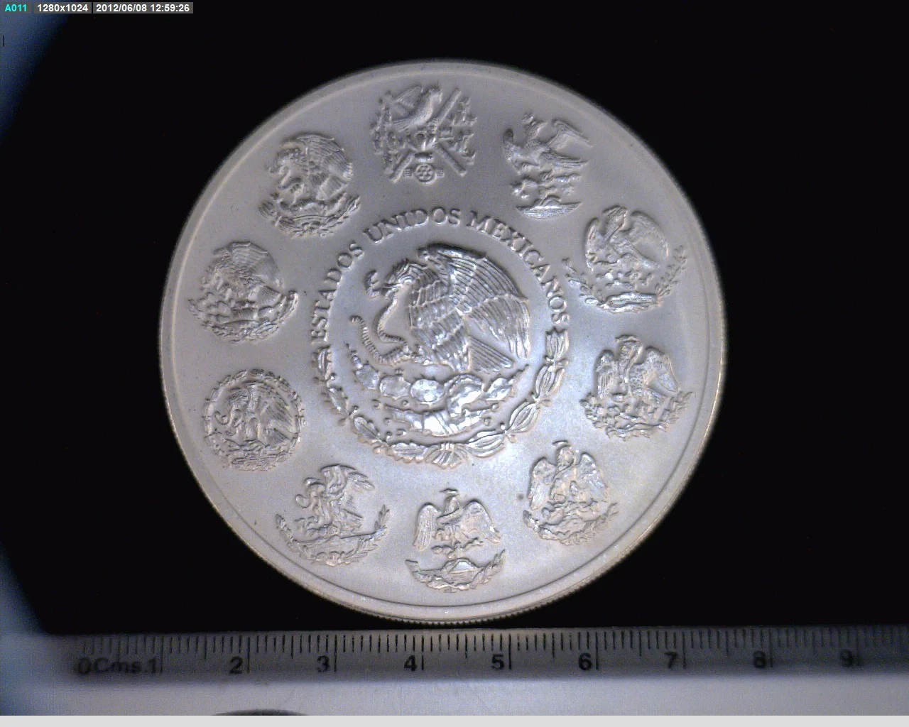 5 oz Libertad Plata 1996 · Inventario Banxico 19199 (anverso)