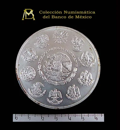 5 oz Libertad Plata 2000 · Inventario Banxico 20850 (anverso)