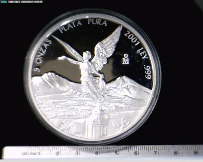 5 Onzas Libertad Plata 2001