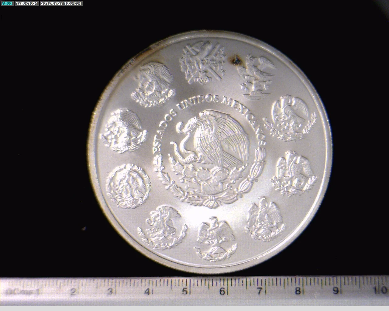 5 oz Libertad Plata 2007 · Inventario Banxico 21825 (anverso)