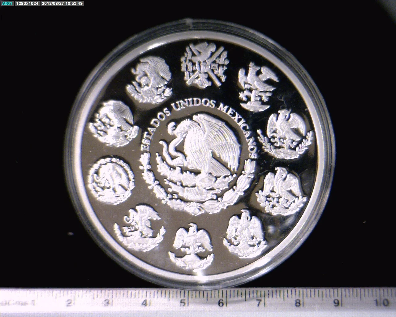 5 oz Libertad Plata 2007 (Espejo) · Inventario Banxico 21826 (anverso)