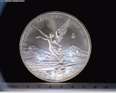 5 Onzas Libertad Plata 2008 · Reverso