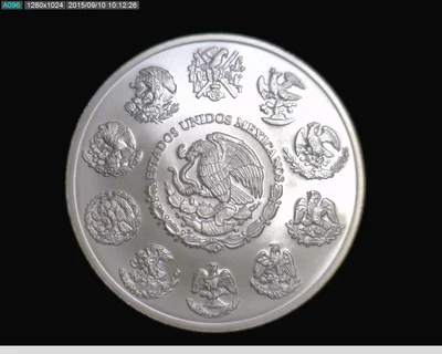 5 oz Libertad Plata 2012 · Inventario Banxico 23018 (anverso)