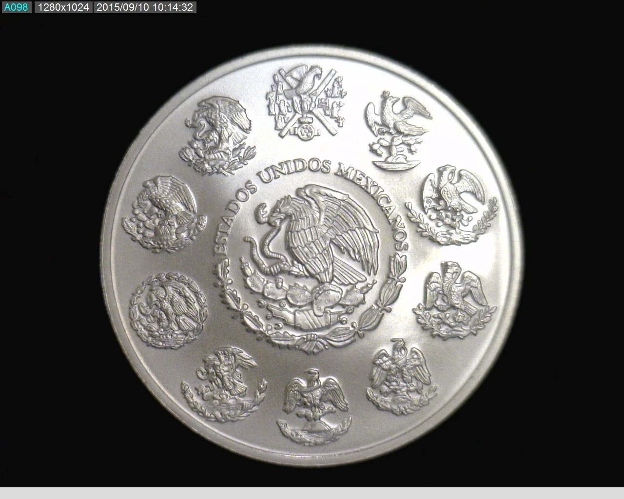 5 oz Libertad Plata 2012 · Inventario Banxico 23019 (anverso)