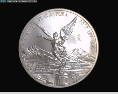 5 Onzas Libertad Plata 2012