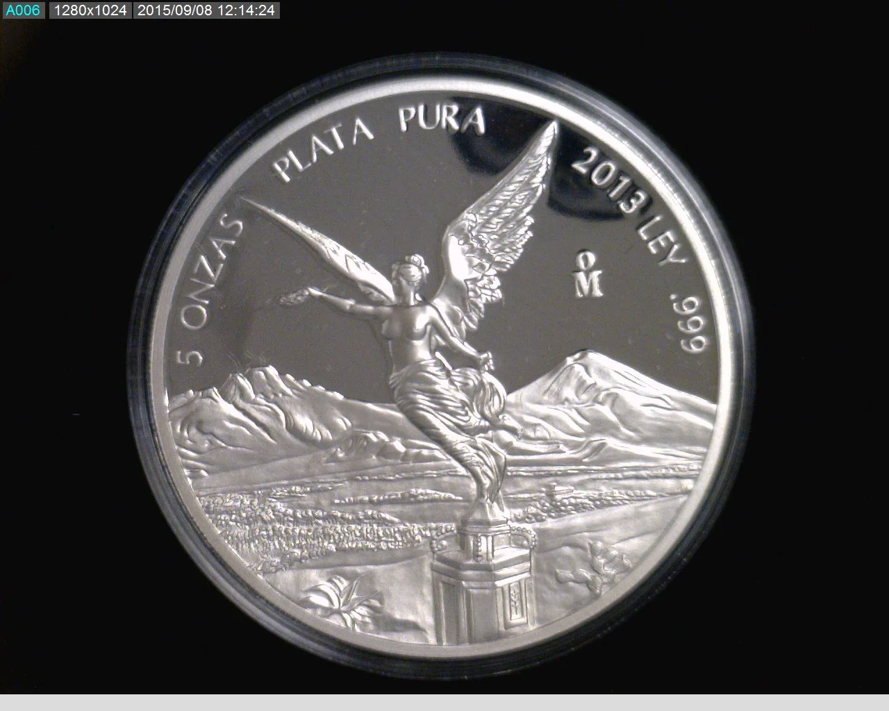 5 oz Libertad Plata 2013 · Inventario Banxico 23034 (reverso)