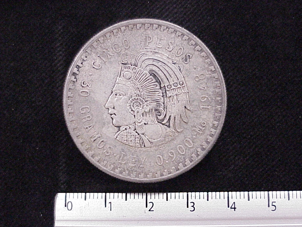 5 Pesos Plata 1948 (reverso)
