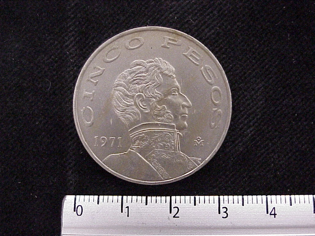 5 Pesos Cuproníquel 1971 (reverso)