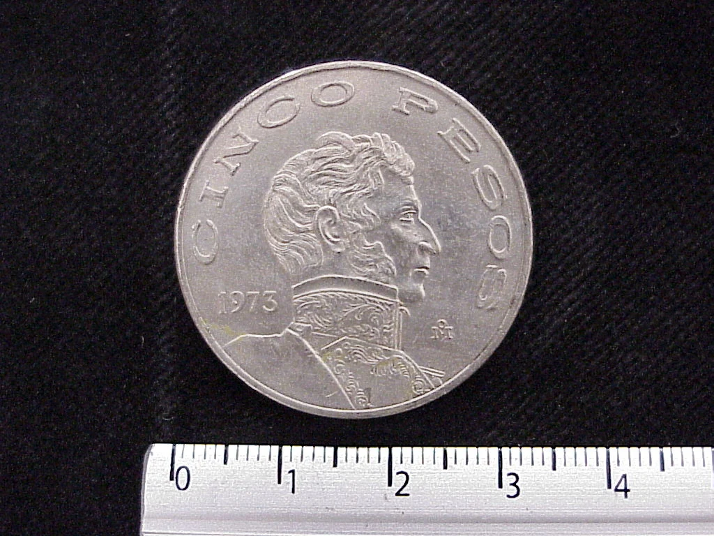 5 Pesos Cuproníquel 1973 (reverso)
