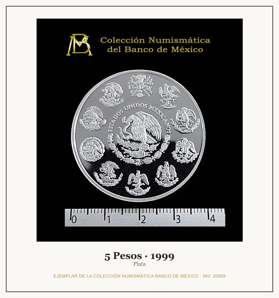 Moneda destacada de la serie Conmem 5 Pesos Segundo Milenio