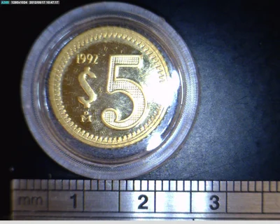 5 Pesos Bronce Aluminio 1992