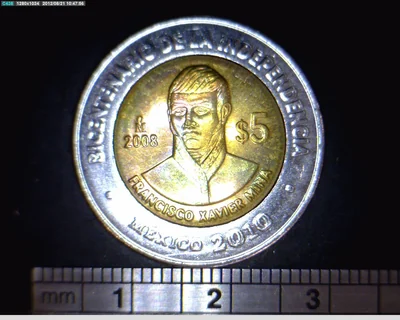 5 Pesos Bicentenario de la Independencia de México: Francisco Xavier Mina 2008
