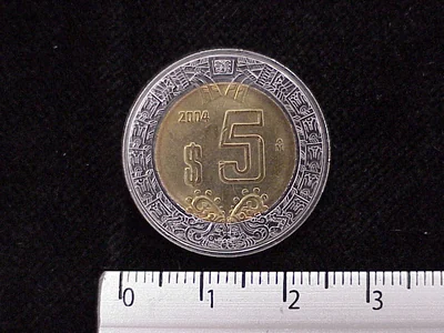 5 Pesos Bimetálica 2004