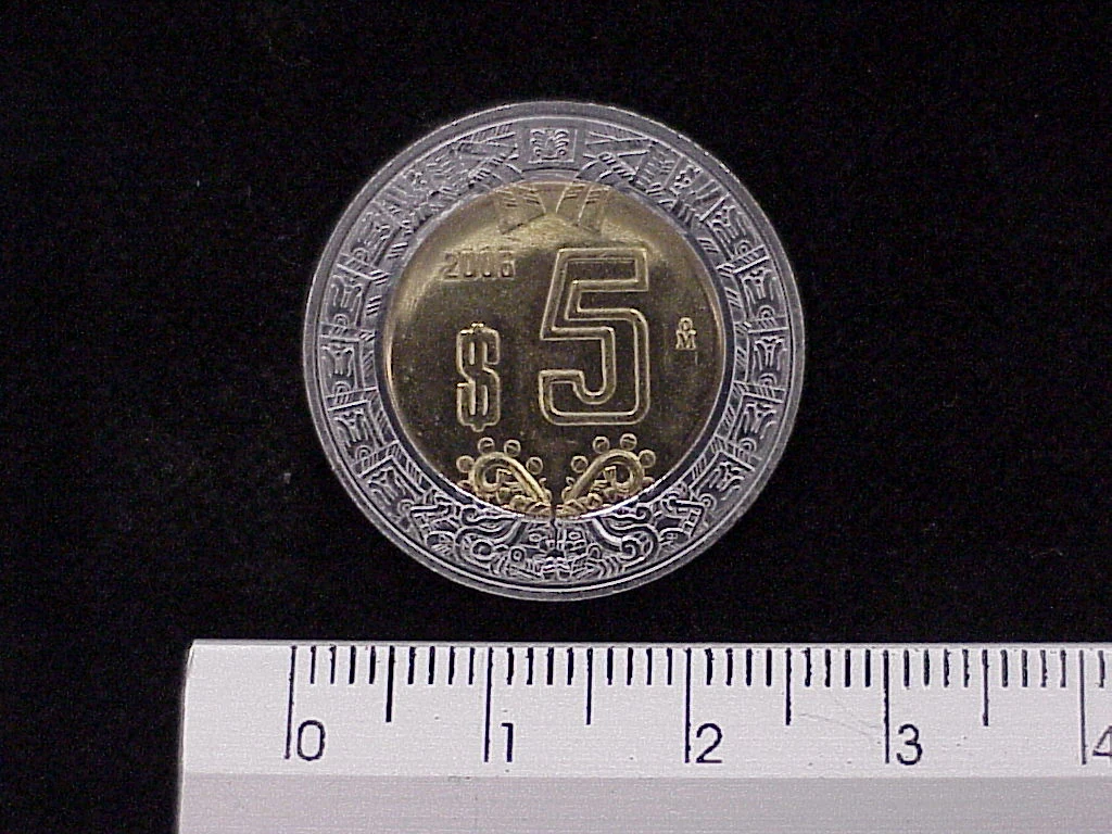 5 Bimetálica 2006 . Inventario Banxico 21660 (reverso)