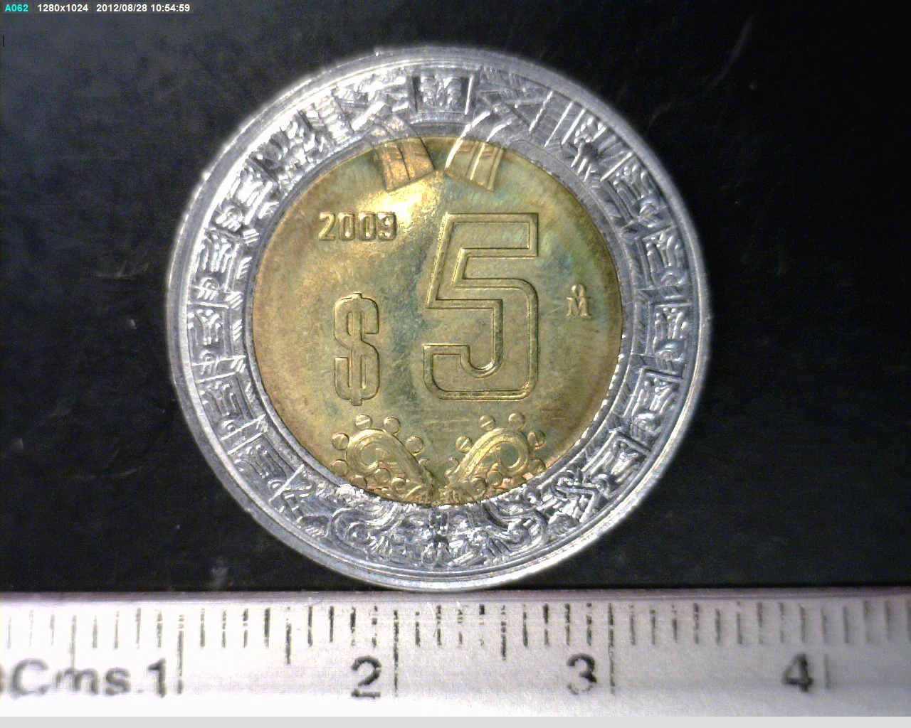 5 Pesos Bimetálica 2009 (reverso)