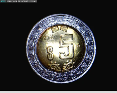 5 Pesos Bimetálica 2012