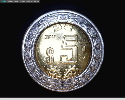5 Pesos Bimetálica 2016