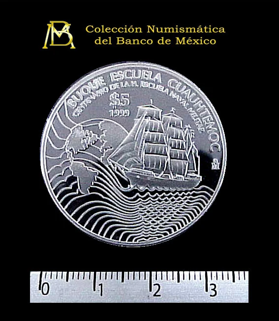 5 Pesos Buque Escuela Cuauhtémoc 1999 · Reverso