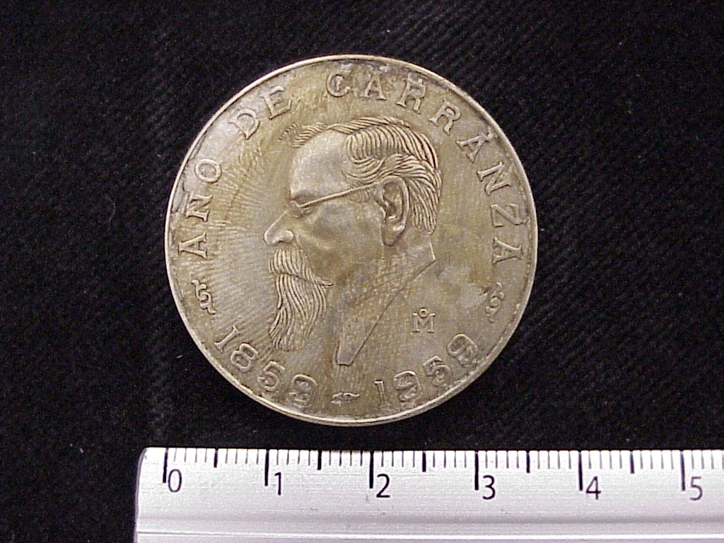5 Pesos Venustiano Carranza 1959 · Reverso